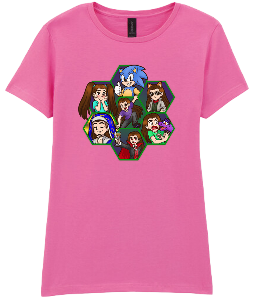 Adult Ladies Printed T-Shirt - Argick Hexagons