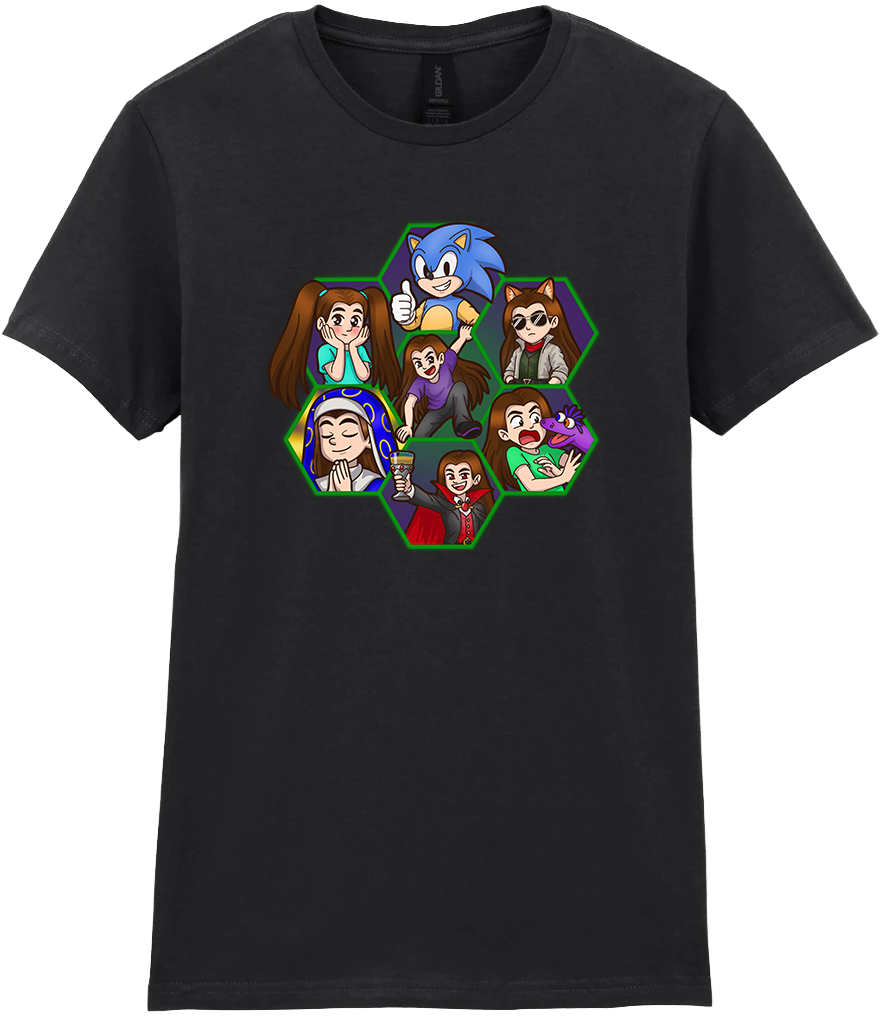 Adult Ladies Printed T-Shirt - Argick Hexagons