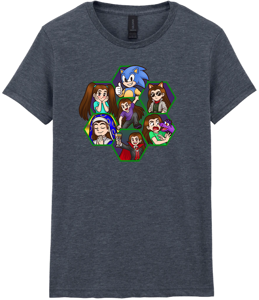 Adult Ladies Printed T-Shirt - Argick Hexagons