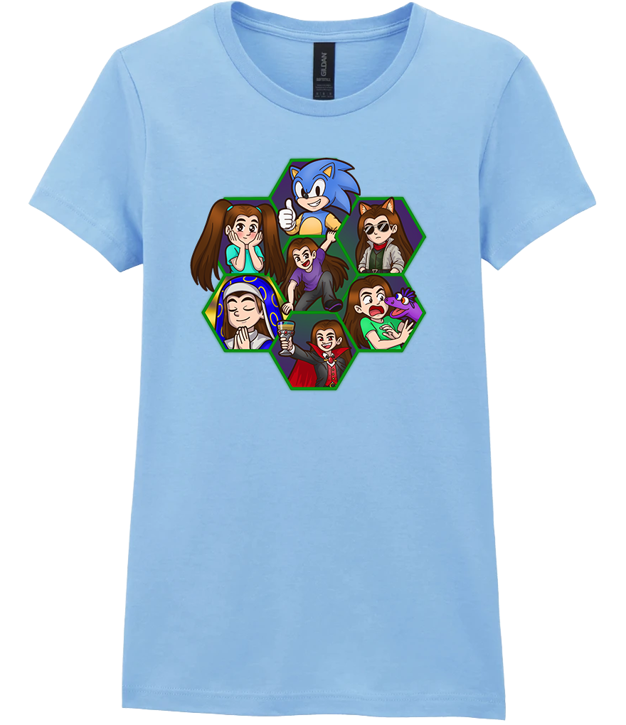 Adult Ladies Printed T-Shirt - Argick Hexagons