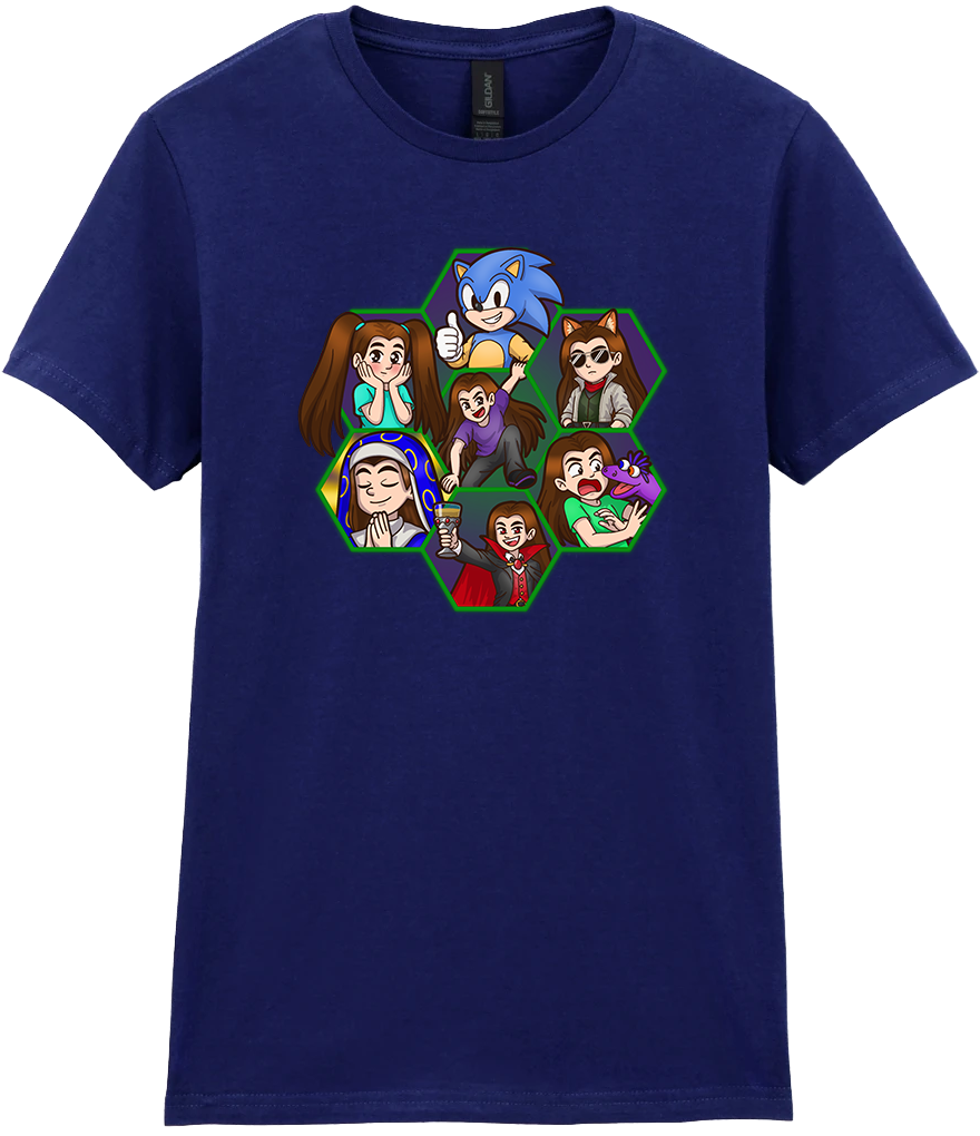 Adult Ladies Printed T-Shirt - Argick Hexagons