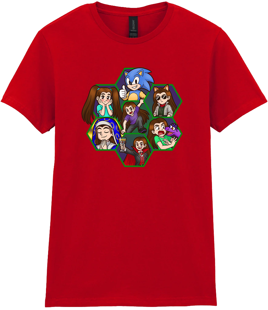 Adult Ladies Printed T-Shirt - Argick Hexagons