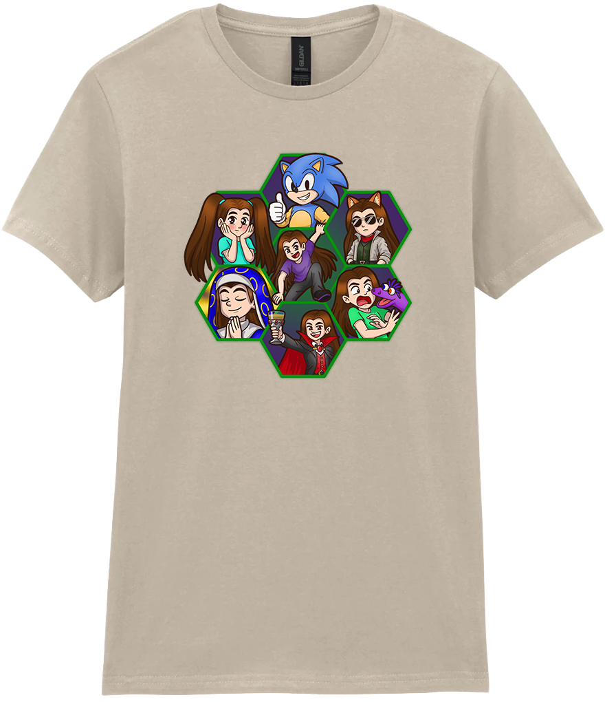 Adult Ladies Printed T-Shirt - Argick Hexagons