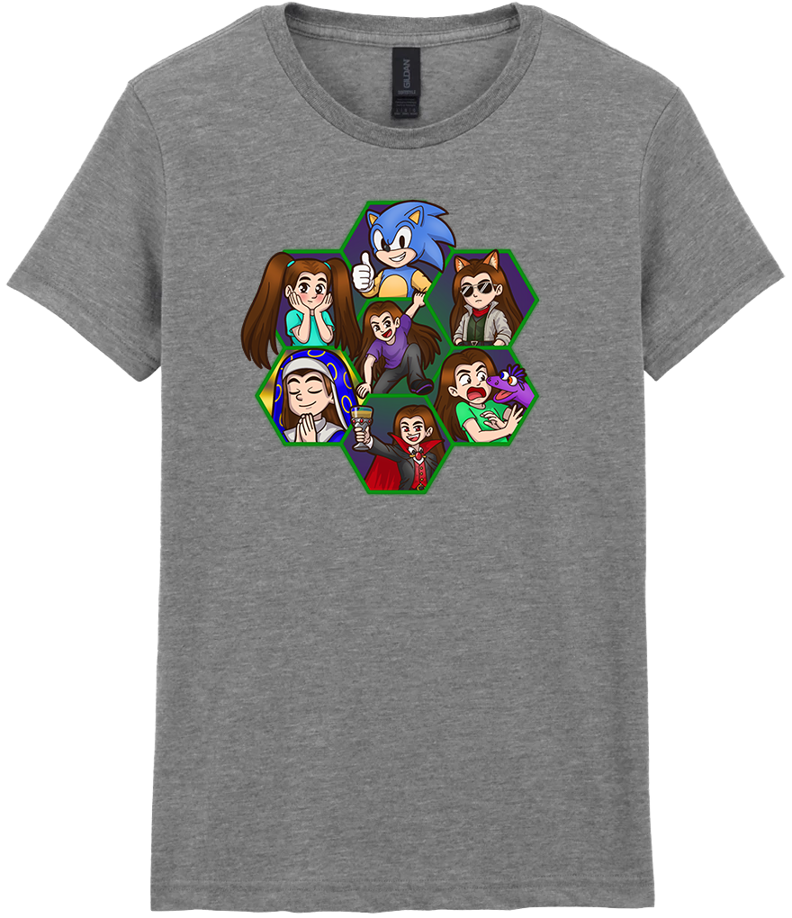 Adult Ladies Printed T-Shirt - Argick Hexagons