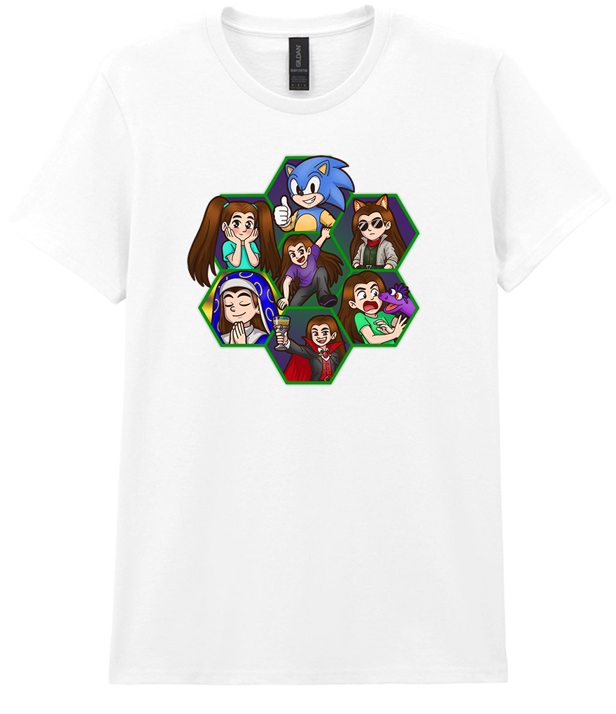 Adult Ladies Printed T-Shirt - Argick Hexagons