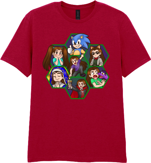 Adult Short Sleeve Printed T-Shirt - Argick Hexagons