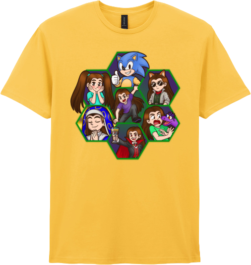 Adult Short Sleeve Printed T-Shirt - Argick Hexagons