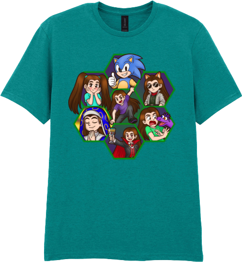 Adult Short Sleeve Printed T-Shirt - Argick Hexagons